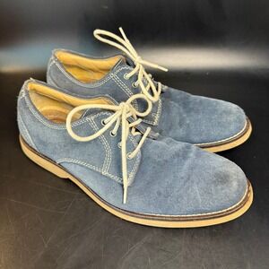 Bass Mens Size 7M Blue Suede Leather Upper Lace Up Oxford Casual‎ Shoes